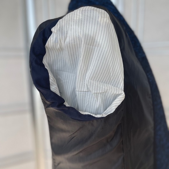 Veronica Beard Black/Blue Plaid Cutaway Dickey Jacket sz 14 - Picture 9 of 11